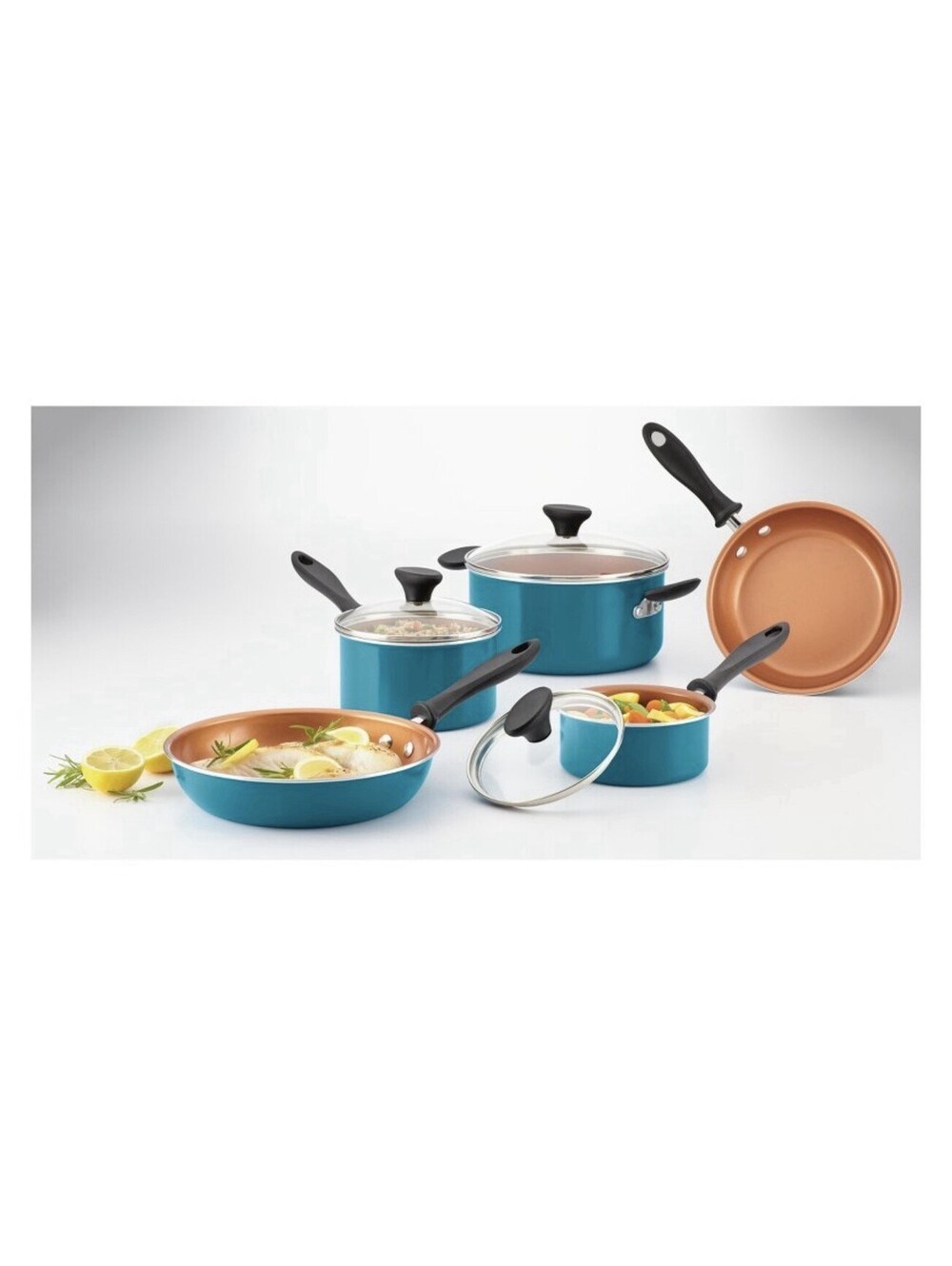 Farberware Pro 14pc Copper Ceramic Nonstick Cookware Set New - Picture 3 of 3